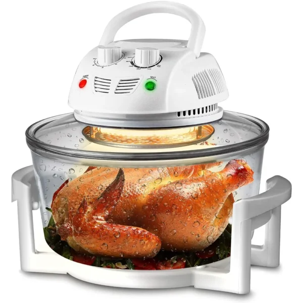 Air Fryer, Halogen Infrared Convection Oven - Large 13 Quart Glass Air Fryer, Oil-Free Quick Healthy Meals Multicooker