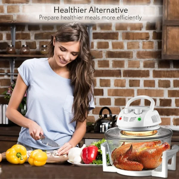 Air Fryer, Halogen Infrared Convection Oven - Large 13 Quart Glass Air Fryer, Oil-Free Quick Healthy Meals Multicooker – Image 2