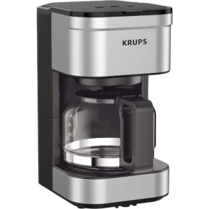 Simply Brew Compact 5 Cup Coffee Maker: Stainless Steel Design, Pause & Brew, Keep Warm, Reusable Filter, Drip-Free Carafe