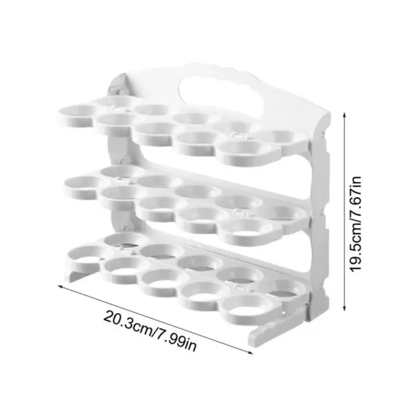 Egg Organizer For Refrigerator Foldable Egg Storage Box 3 Tiers Fridge Egg Organizer Portable Egg Rack Egg Dispenser – Image 6
