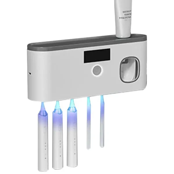 Toothbrush Wall Holder UV Tooth Brush Holder Wall With Toothpaste Dispenser LCD Digital Display Bathroom Supplies USB – Image 3