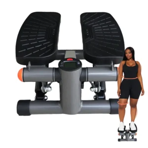 Mini Stepper with Resistance Band, Stair Stepping Fitness Exercise Home Workout Equipment for Full Body Workout(Grey)