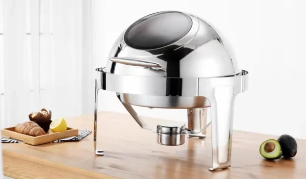 High quality stainless steel self-service food warmer round roll surface hot pot stove hot pot - Image 2