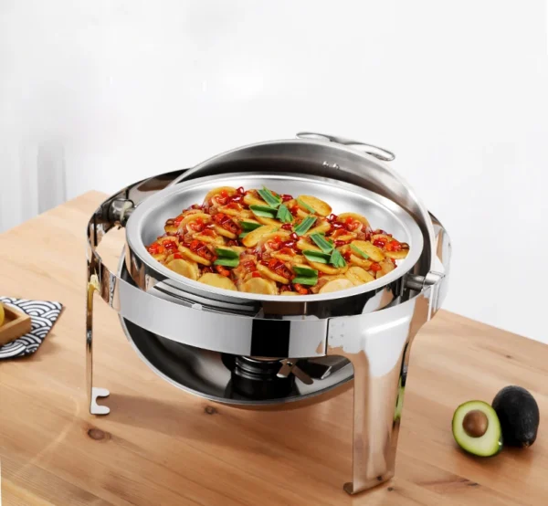 High quality stainless steel self-service food warmer round roll surface hot pot stove hot pot - Image 5
